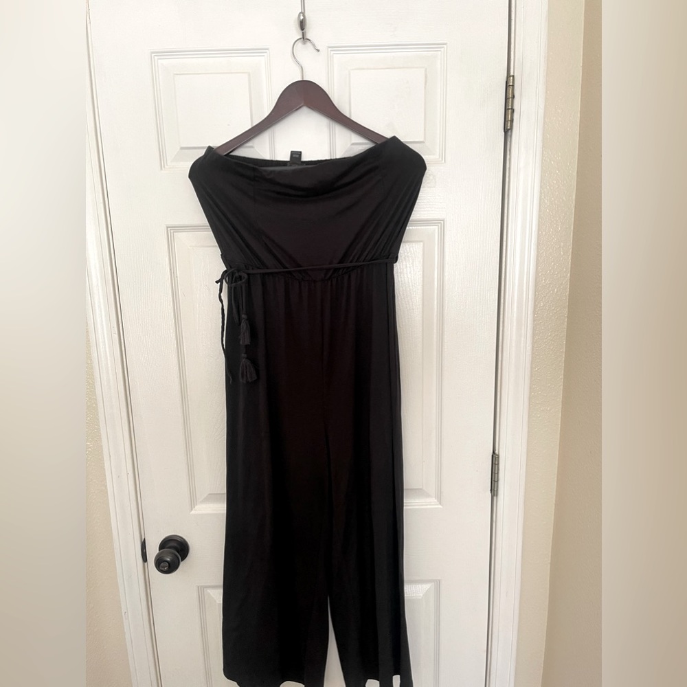 Black wide ankle romper